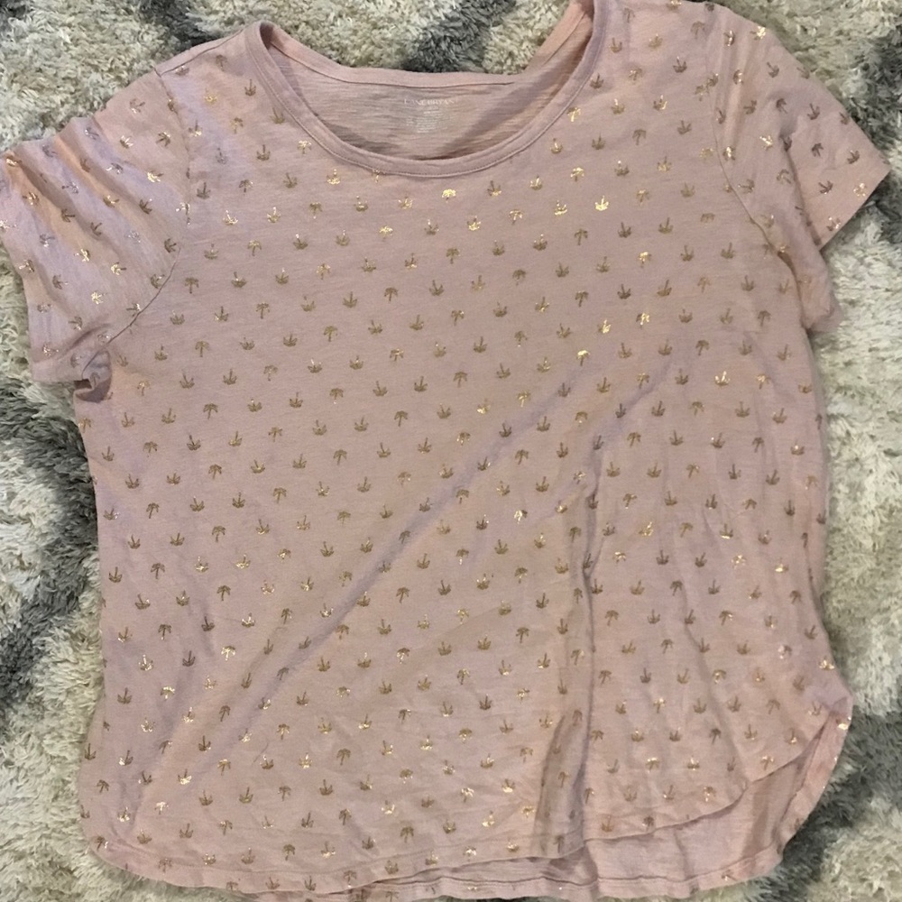 Pink Shirt with Gold Foil Palm Trees
